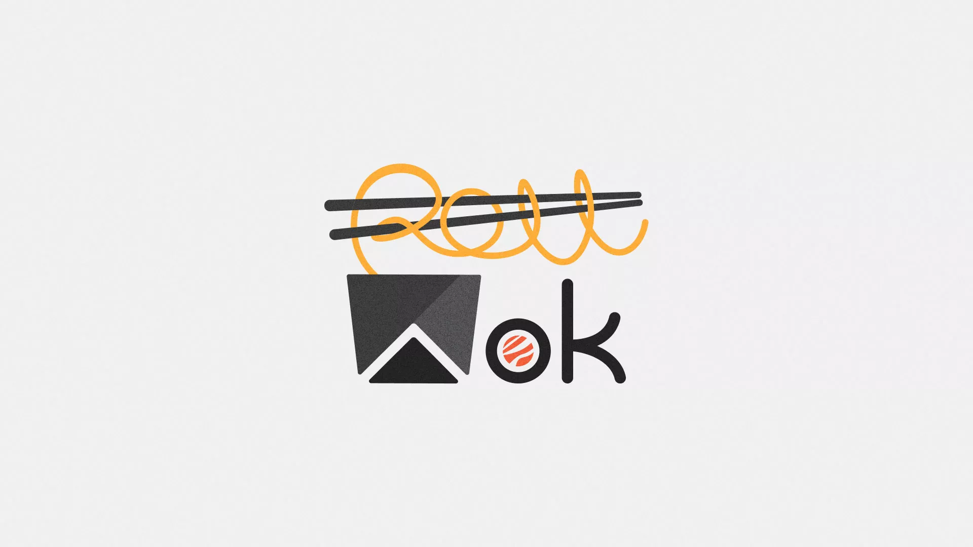 Разработка логотипа суши-бара «Roll Wok Club» в Бикине